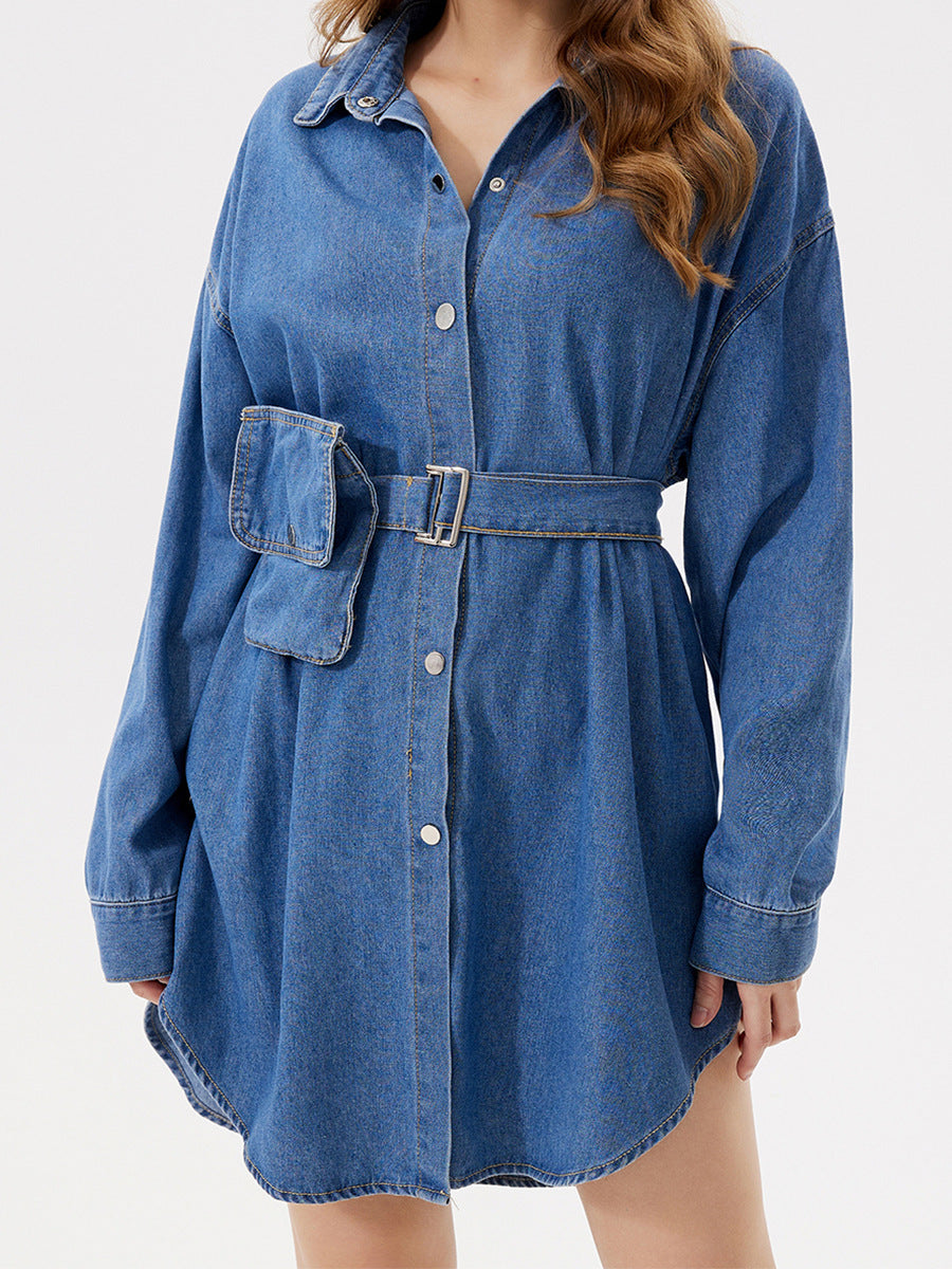 Stylish Casual Versatile Tie-waist Backless Multi-wear Baggy Shirt