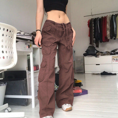Women's American Vintage Multi-pocket Distressed Loose Cargo Pants