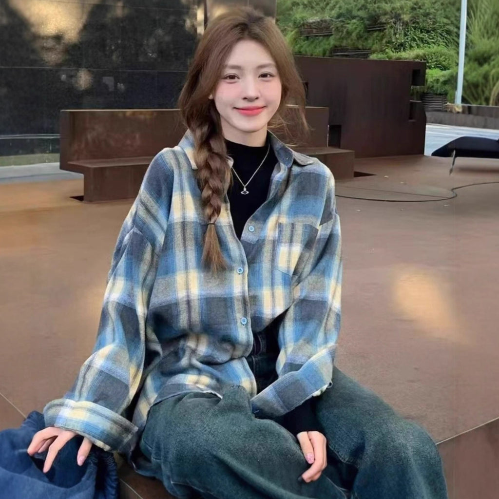 Women's Mid-length Retro Design Long Sleeve Shirt