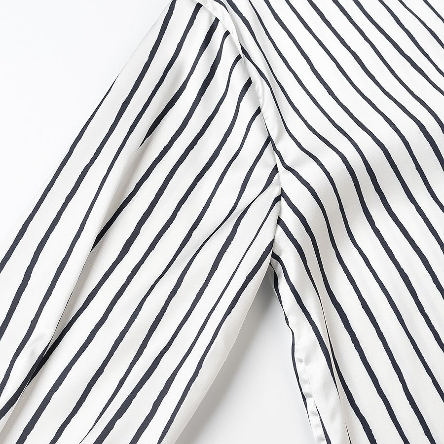 Women's Fashion Versatile Single Button Satin Texture Shirt