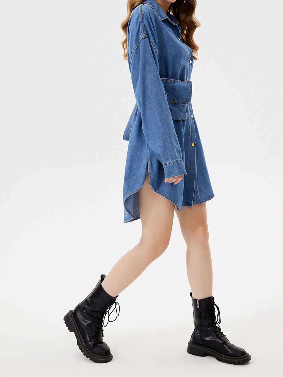 Stylish Casual Versatile Tie-waist Backless Multi-wear Baggy Shirt